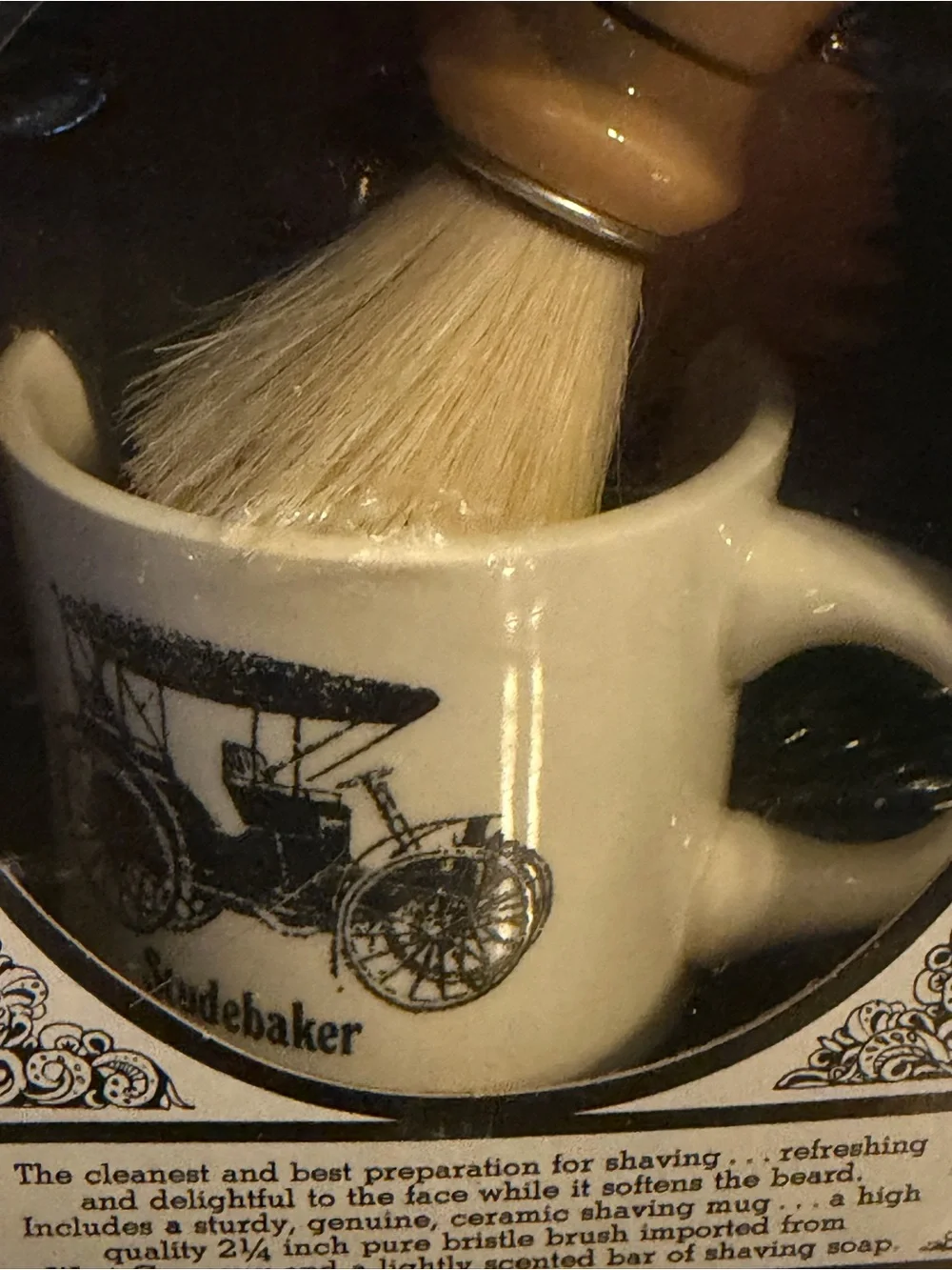 Vintage New Old Stock Barbershop Old Fashion Luxury Shaving Mug and Brush NIB